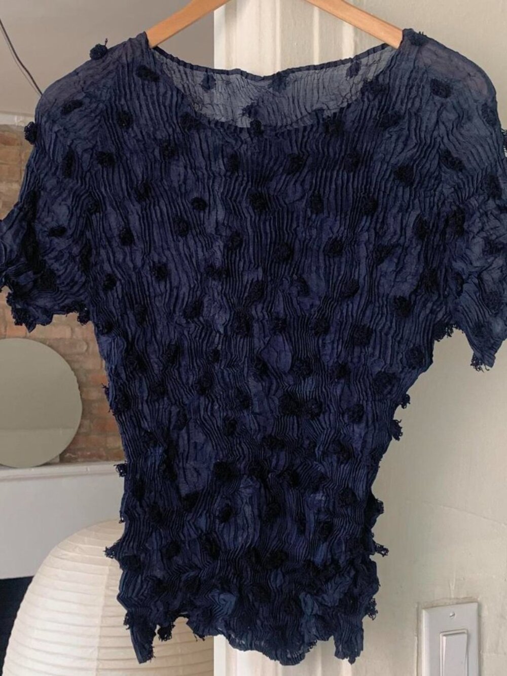 Issey Miyake Pom Pom Top in Dark Navy M - Picture 4 of 7